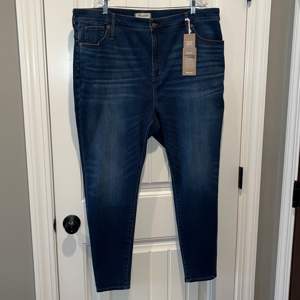 Madewell plus size curvy high rise skinny jeans 37 waist flattering wash NWT